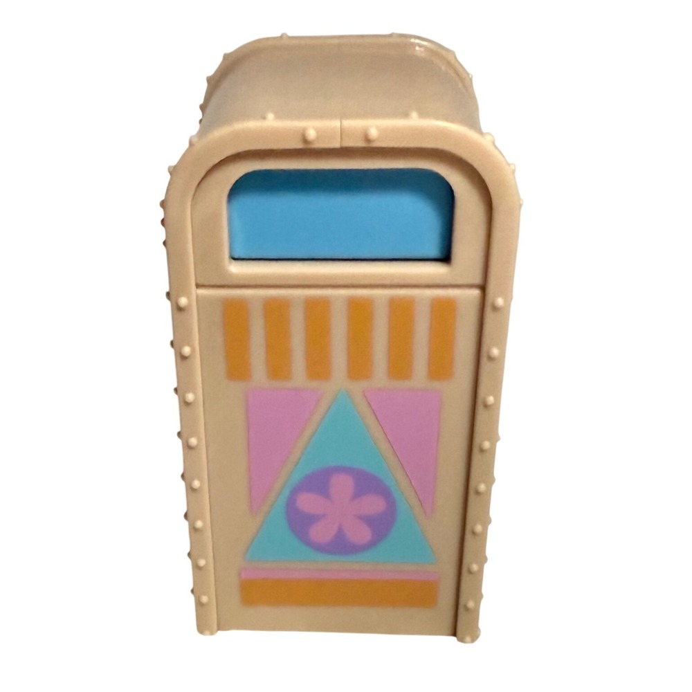 Disney Parks Its a Small World Trash Can Figure Collectible Tan Pink Blue 3.5in